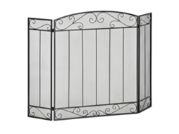Proteção Lareira 3 Painéis Dobrável 105x80,5 Cm Preto
