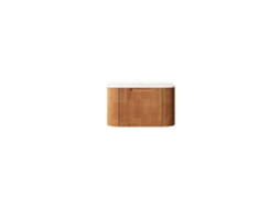 Móvel Banheiro Suspenso 61cm Bancada Branca Madeira Natural VELTRIX