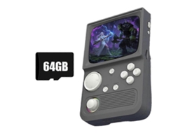 Console Portátil Retrô R36t com 15.000 Títulos Clássicos, Tela Ips de 3,6 Polegadas, 64gb, Preto AQUAFORGE