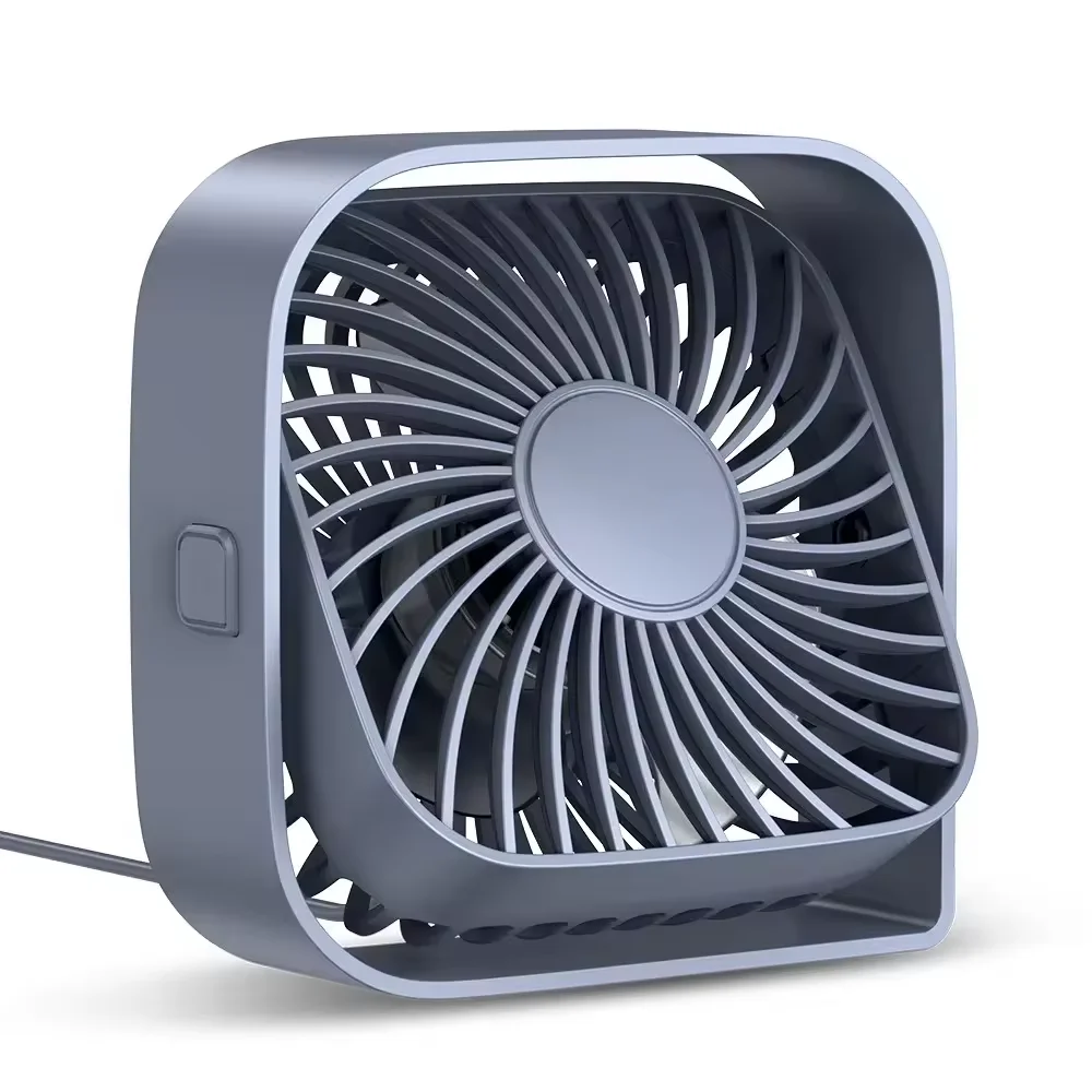 (cinza) Mini ventilador de mesa USB sem escovas, ideal para mesas e quartos