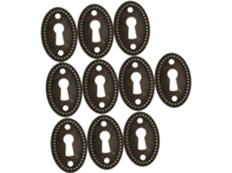 Conjunto De 10 Peças Protetores Fechadura Ovais Antigos, Placas Decorativas Para Fechaduras De Portas Armários