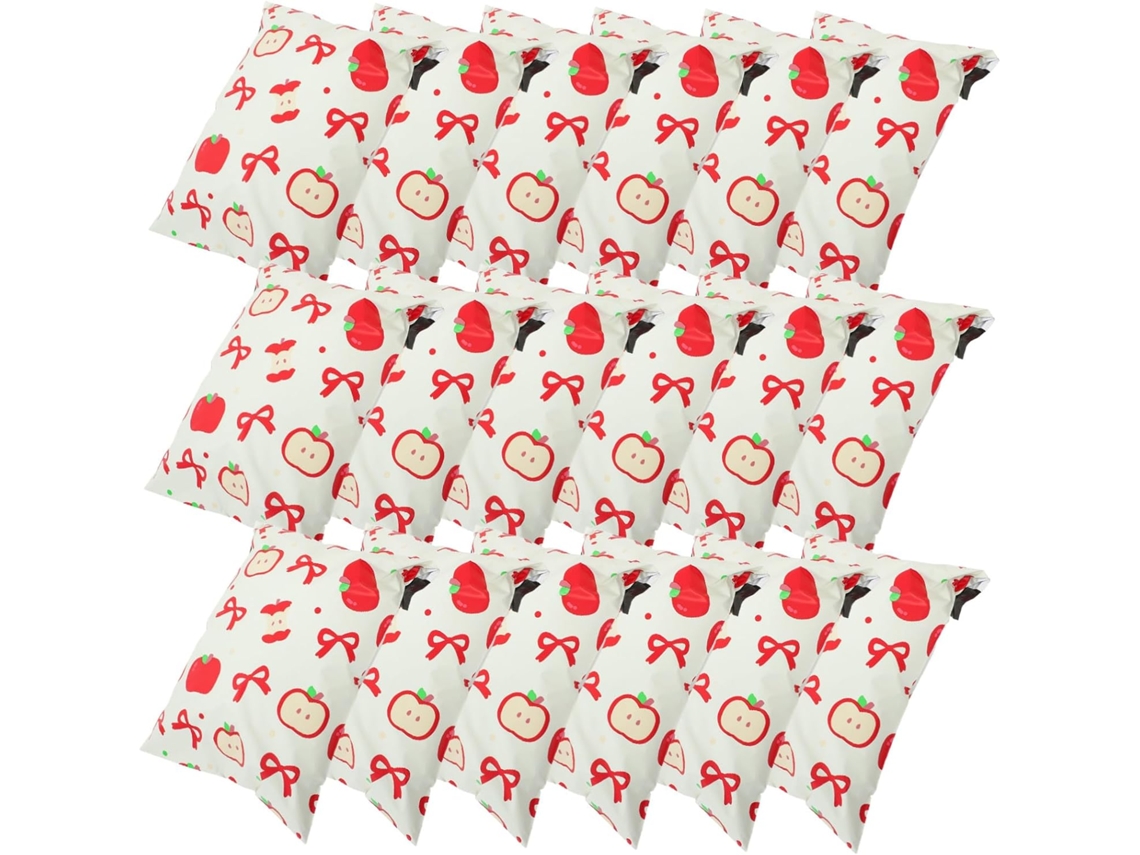 100 Peças Sacos Emballage Autoadesivos Opacos Com Motivos Pommes Para Cadeaux De Noël Expedição Pequenas E