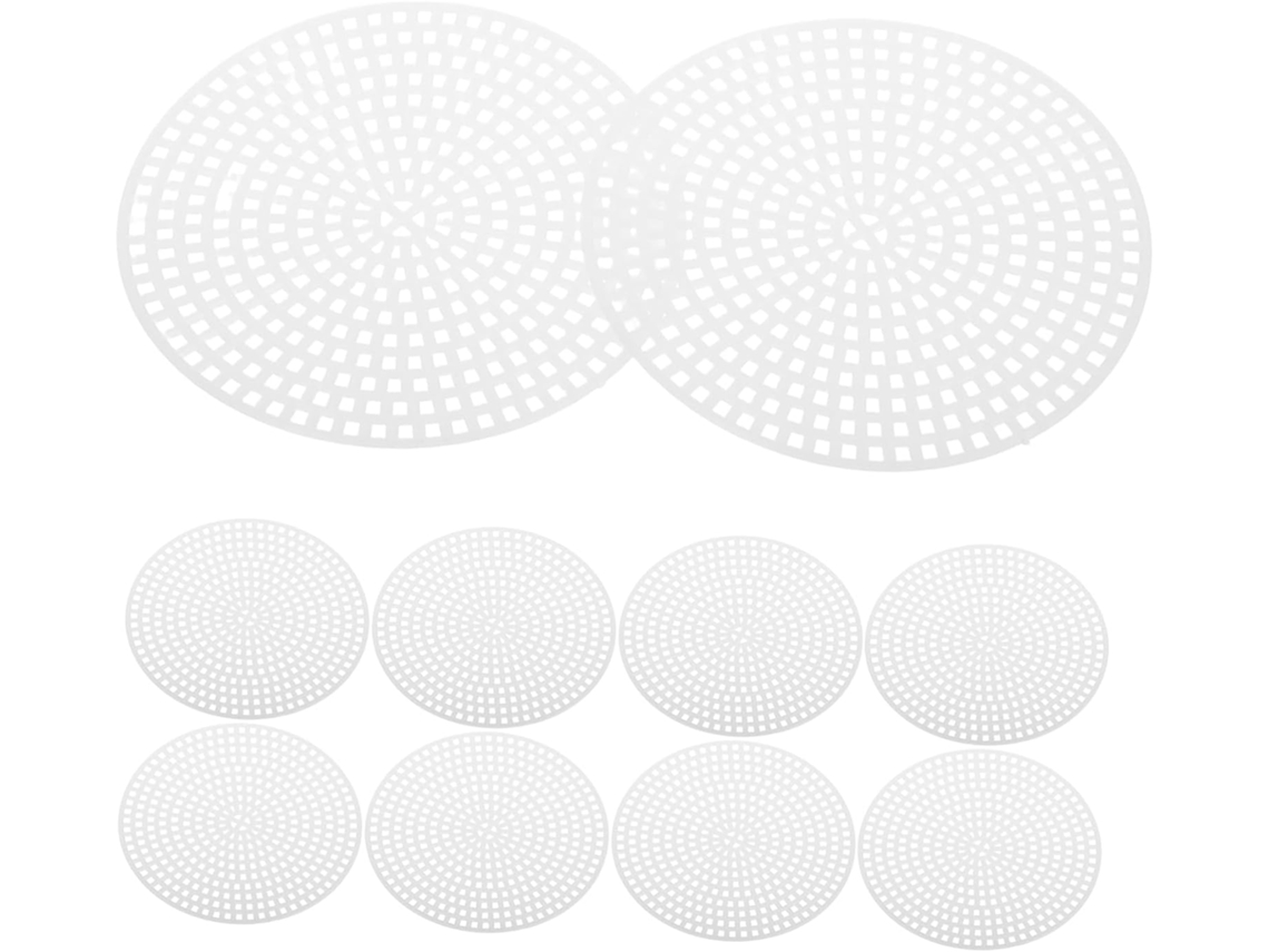 100 Folhas Redondas De Tela Plástica, Malha Resistente E Fácil De Limpar.