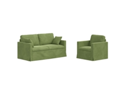 Maison Exclusive - Conjunto De Sofás 2 Unid. Verde Claro Veludo