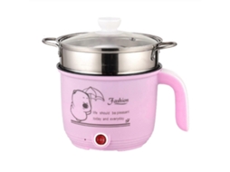 Panela Elétrica De Aço Inoxidável De 1,8l Com Função De Cozimento A Vapor E Aquecimento Rápido, Cor Rosa.