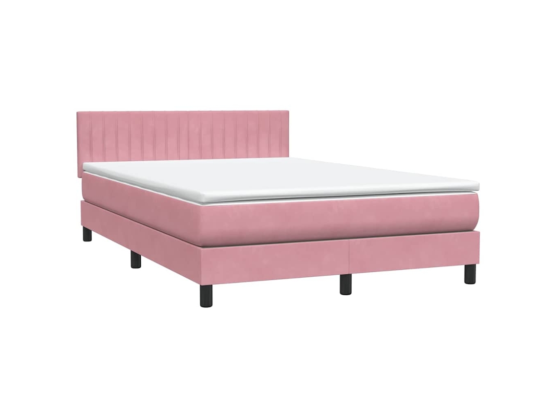 Cama com Molas/colchão 140x210 Cm Veludo Rosa MAISON EXCLUSIVE
