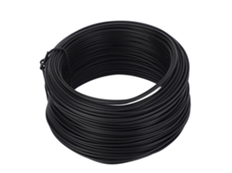 Arame de ferro galvanizado eletroliticamente, 0,9 mm, 40 m, flexível, revestido de PVC preto, para amarração.