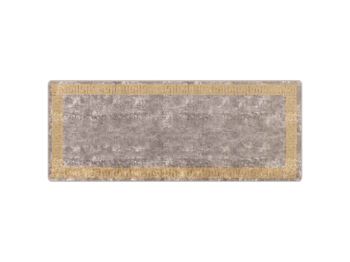 Conjunto 1 Tapete Runner Vidaxl Cinzento Poliéster (100 X 250 Cm)