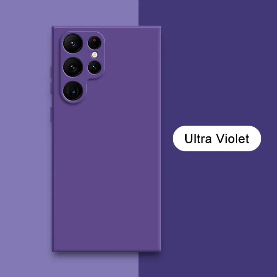 Capa De Celular Samsung S21 Plus (roxo Escuro) Em Silicone Líquido, Capa Protetora De Tecido Macio.