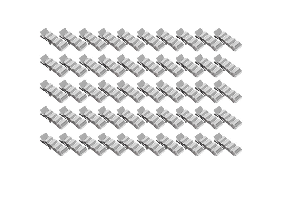 Conjunto de 50 abraçadeiras de aço inoxidável 304 para cabos de painéis solares fotovoltaicos com 4 condutores.