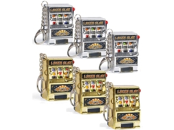 Primerox 6 Peças Chaveiro Máquina Caça níqueis Brinquedo Divertido Presente Criativo Ouro/prata