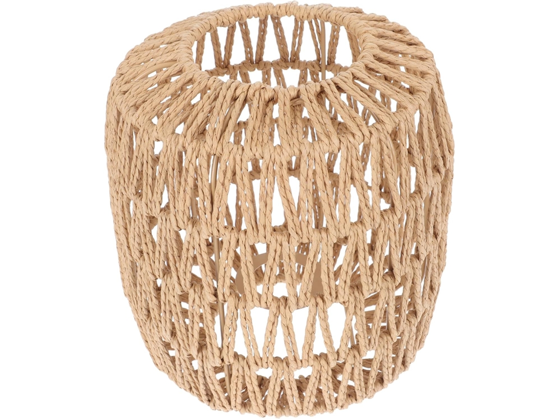 Lanterna Decorativa Suspensa Em Rattan Sintético Trançado Cáqui, Iluminação Interna Para Casa E