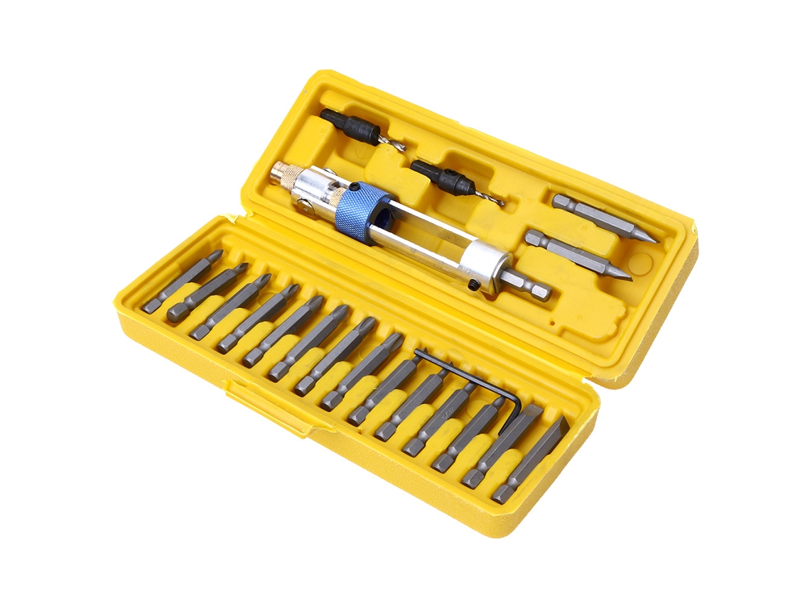 Conjunto De 20 Bits Chave Fenda Com Dupla Função Revo