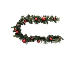 Grinalda Natural Com Bolas Vermelhas 2 M FEERIC LIGHTS & CHRISTMAS