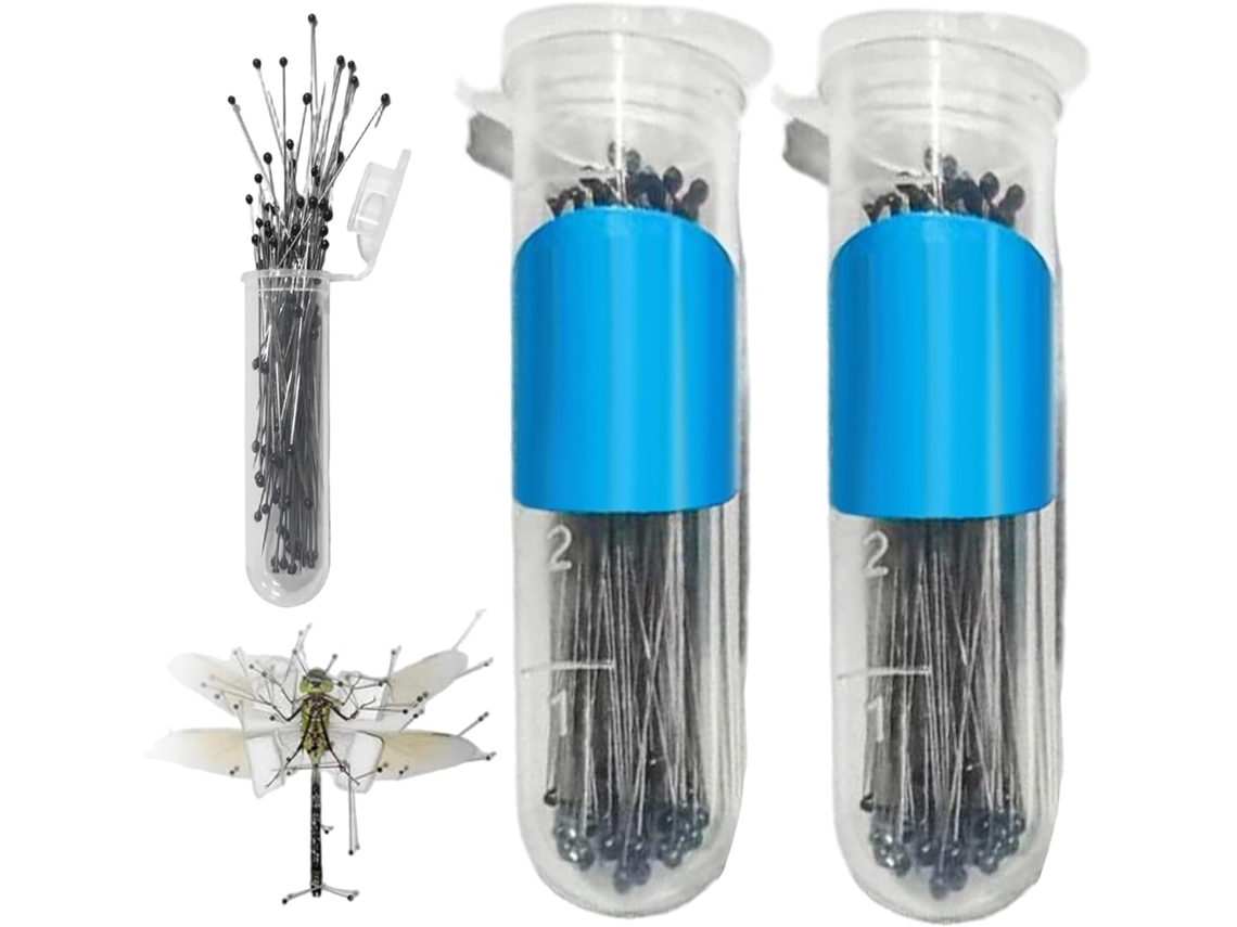 Alfinetes Para Insetos, Alfinetes Para Borboletas Em Inox Com Frascos, Kit Entomologia, Suplementos Para