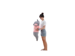 Pelúcia de Rato Deitado, Decoração para Casa, Presente, Cor Cinza CHABERLU