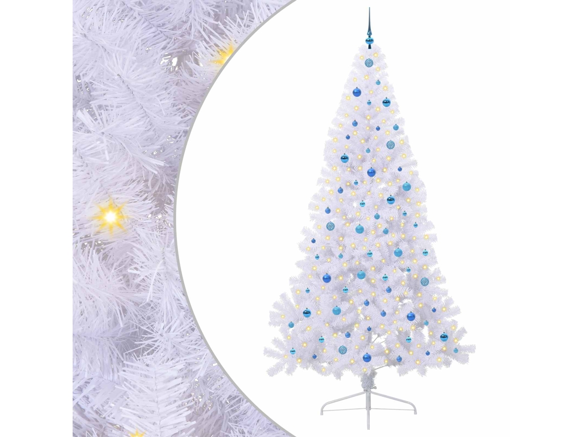 Conjunto 1 Árvore De Natal Artificial Vidaxl Branco Pvc (240 Cm)