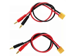 Cabo Xt60 Para Banana Macho 4 Mm, 14 Awg, 30 Cm, Reforço Duplo