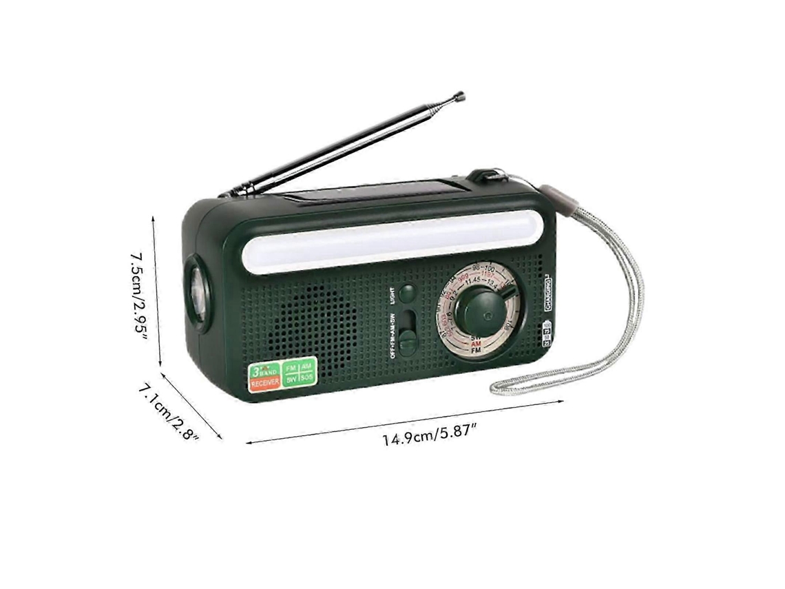 Rádio De Manivela Solar, Rádio Portátil Multibanda Am Fm Sw Com Banco De Energia E Alarme Sos Para Emergências Em Acampamentos Olysi Shop