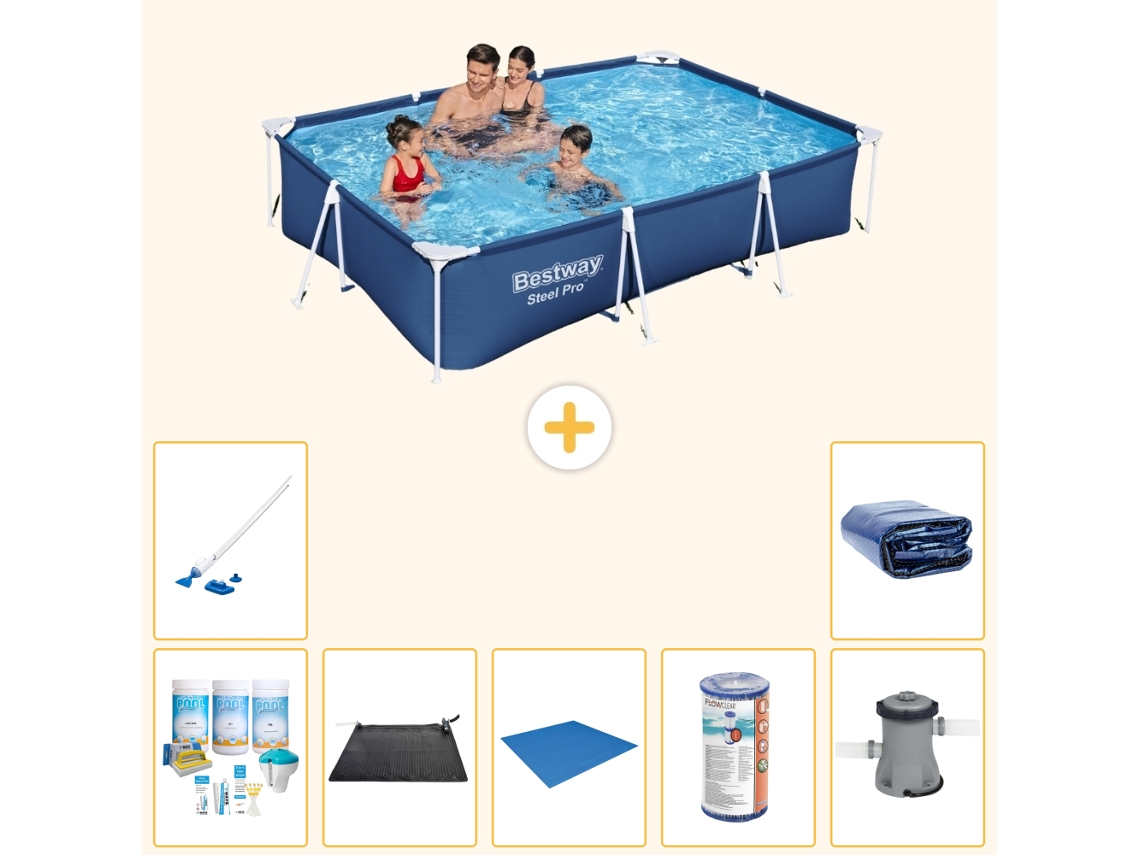Bestway Piscina Bestway Steel Pro Retangular - 300x201x66 Cm - 8-peças S22251