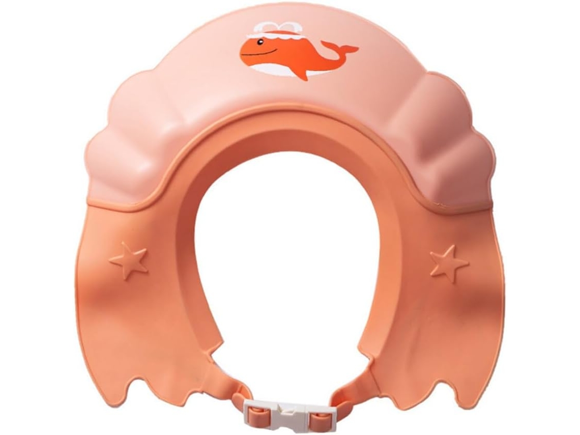 Touca Ajustável Para Shampoo De Bebê Com Proteção Para Orelhas, Rosa