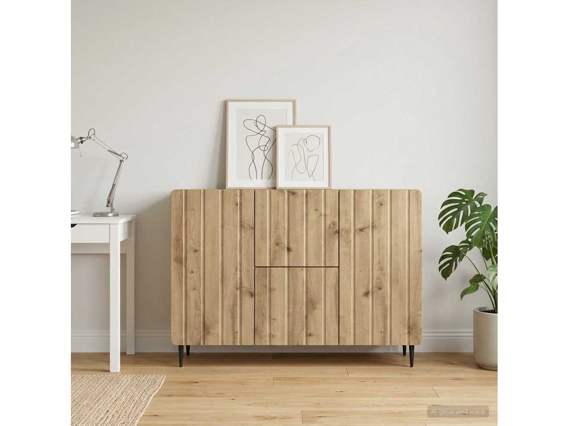 Vidaxl Buffet Carvalho Arttisan 89 X 34,5 X 62 Cm Derivados De Madeira