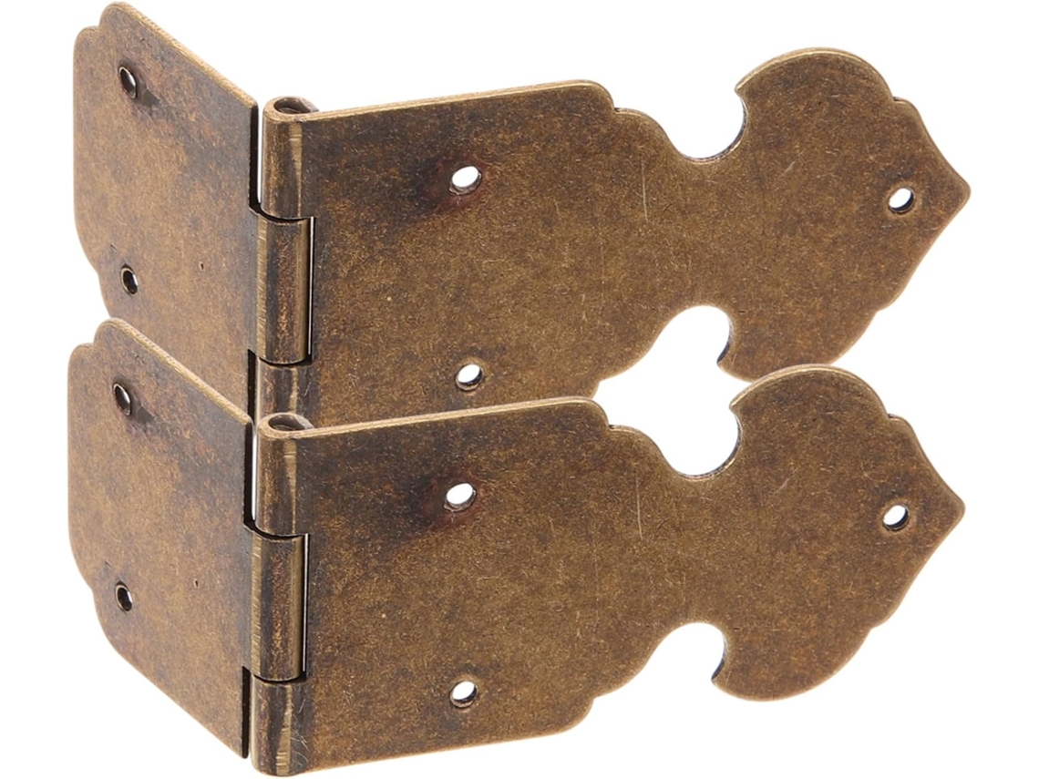 Conjunto De 2 Dobradiças Latão Antigo Para Caixas Joias E Baús,