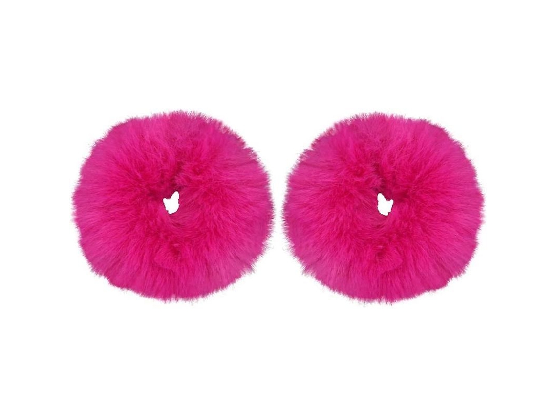 2026 2 Peças Pulseiras de Pelo de Coelho Falso Fluffy para Acessórios de Raia Branca
