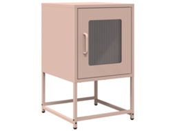 Mesa de cabeceira VIDAXL Cor-de-rosa Aço (36x39x60,5 cm)