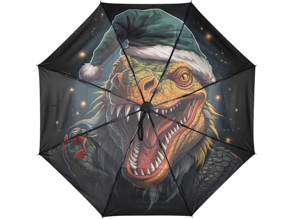 Guarda Chuva de Viagem automático iguana estilo natal à prova resistente tecido férias