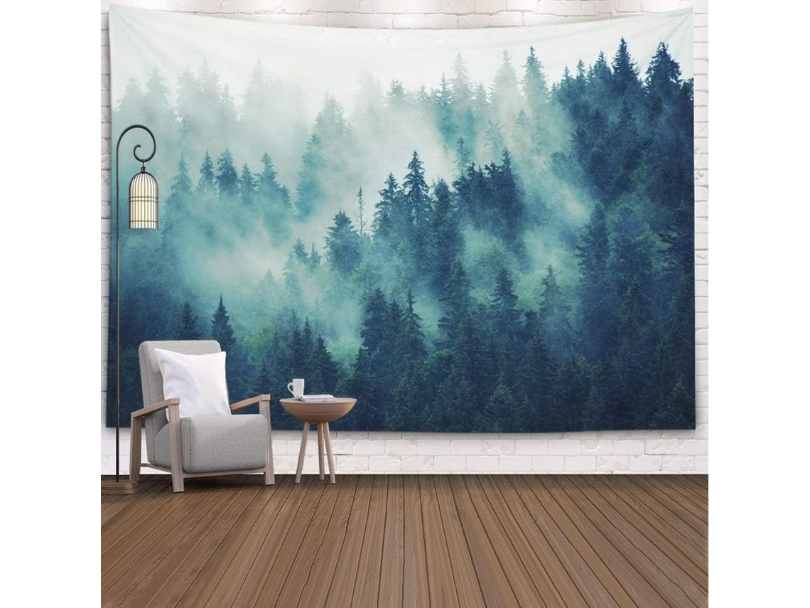 Tapestry de Parede Cinza, Decoração para Sala e Quarto, 80x60 Polegadas, Estampa Unilateral