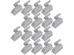 Conjunto de 16 Luzes Led com Sensor de Movimento para Dobradiças Armários, Ideais para Sala de Estar, Quarto, Guarda BRILVIBERA