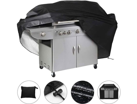 Capa De Proteção À Prova Dágua Para Churrasqueira 145x61x117 Cm Preta Pzcc