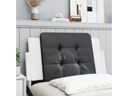 Vidaxl Almofadão De Cabeceira Zadar 90 Cm Couro Artificial Preto E Branco