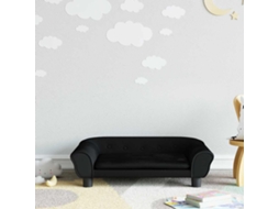 Vidaxl Sofá Infantil 70x45x26 Cm Veludo Preto