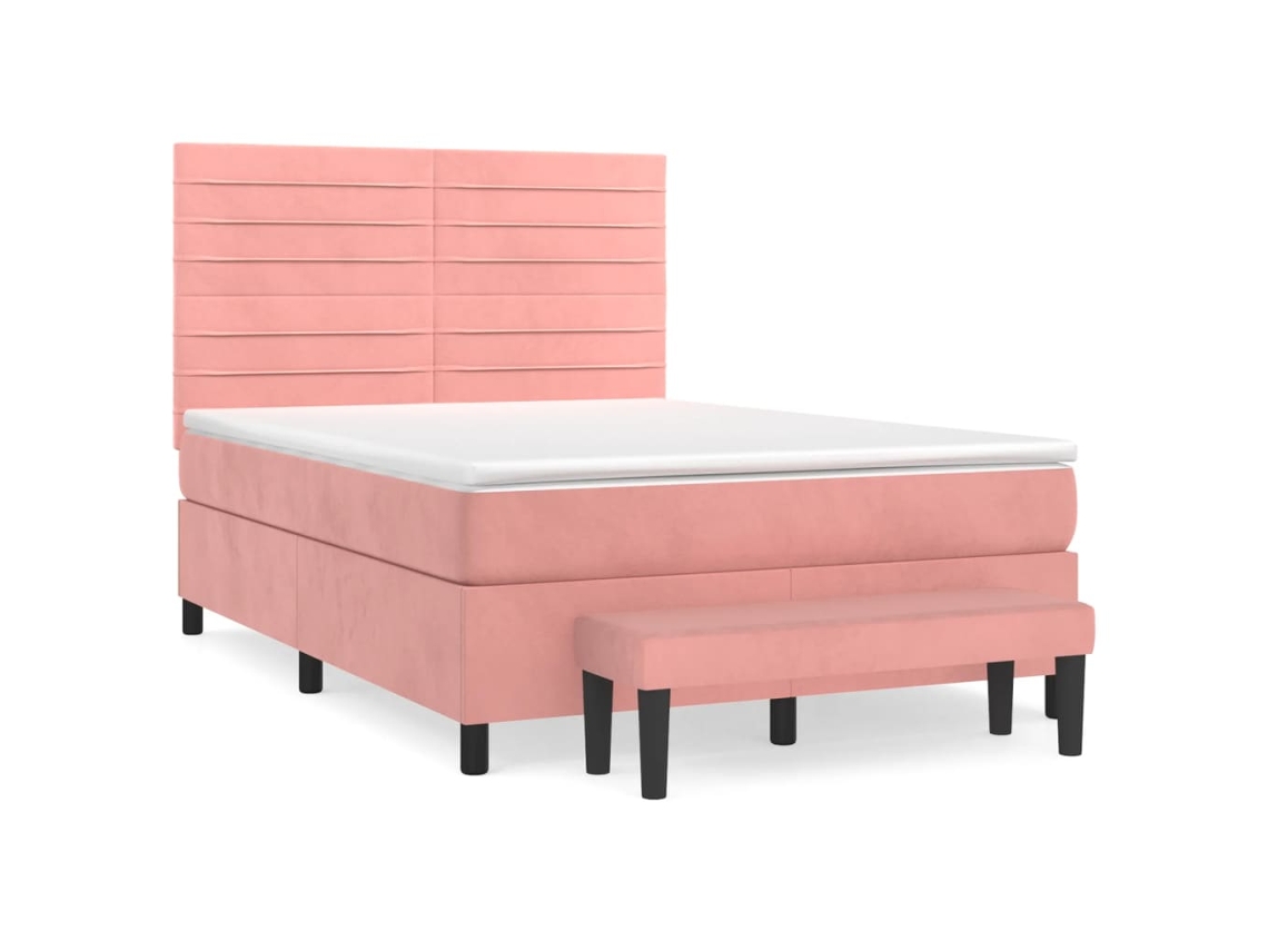 Box Spring Bed, Box Spring Beds Vidaxl Cor-de-rosa Veludo (140 X 200 Cm)