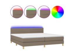 Cama box spring VIDAXL Cinzento-acastanhado Tecido (200x200 cm)