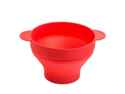 Máquina De Pipoca De Micro-ondas Em Silicone Com Alças, Tigela Vermelha Dobrável E Resistente Ao Calor