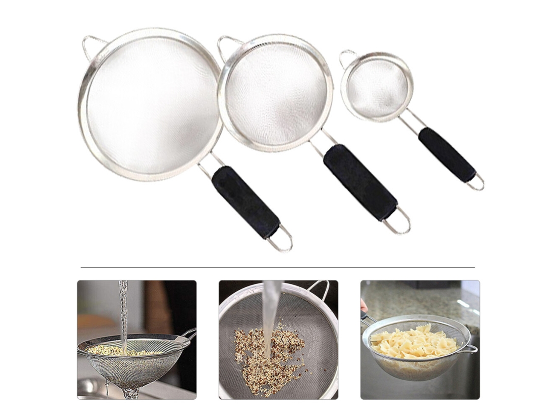 Peças De Filtro De Farinha Com Alça Preta, Peneira De Aço Inoxidável Para Cozinha, Para Caneca Zeuxo