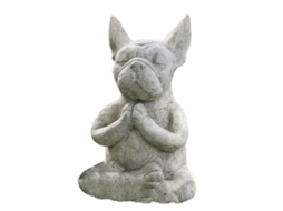 Estátua de Bulldog Francês para Jardim, Artesanato em Resina para Meditação, Homenagem a Cães BRILVIBERA