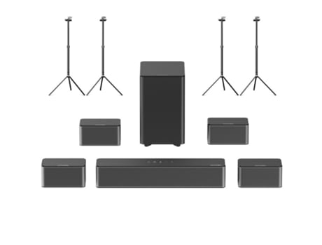 Soundbar Ultimea Poseidon D80 7.1 Canal 2 Pares de Suportes para Alto-falantes Steady 300 Dolby Atmos 460W Potência de Pico Controle por App