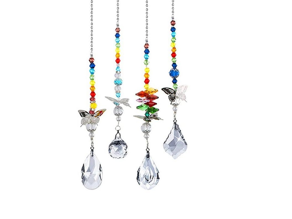 Ornamento de Cristal de Vidro Arco-íris Chakra, 4 peças | S/MARCA