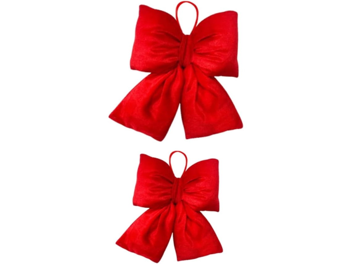 Conjunto De 2 Laços Vermelhos Decorativos Para Árvore De Natal, Parede, Porta, Festas, Aniversários, Gokoco