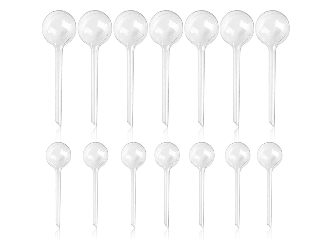 14 Bulbos De Rega Automática Em Plástico Transparente Para Plantas Jardim