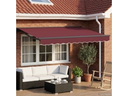 Vidaxl Toldo Retrátil Elétrico Bordô E Antracite 3,5 X 2 M