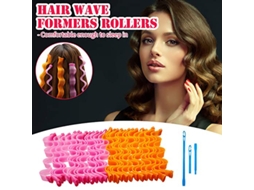 Rizador de pelo en espiral para ondas, rosa y naranja - Aquaforge