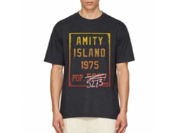 Rockinstone Jaws Movie Countdown Heather Navy Adult T-shirt Size:xxxl