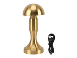 2026 lâmpada de Mesa Champignon de Metal Led 3 Cores 1800mah Usb c Tática Regulável para Quarto Sala Escritório Ouro