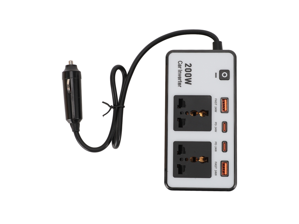 Aetheria conversor de Energia Veicular 200w 12v Dc para 110vac com 4 Portas Usb Pd3.0 e Qc3.0 para Carro