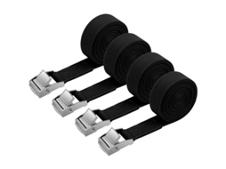 Conjunto De 4 Cintas Amarração Reforçadas 2 M X 20 Mm Com Fivelas, Capacidade De 500 Kg, Pretas, Para Suporte De Motocicleta, Carro E Bicicleta